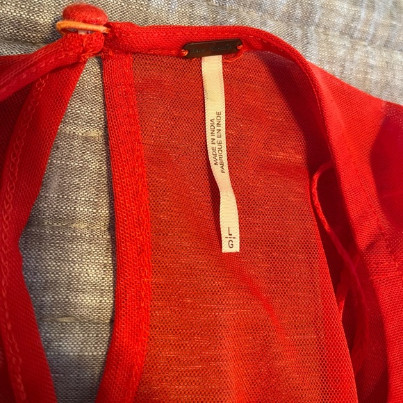 Free People On the Weekend blouse, red, large - Picture 6 of 6